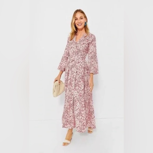 New Tuckernuck Hyacinth House Wendy Wrap Dress Red Floral Xs